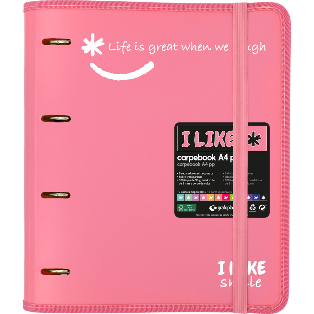 88101853-CARPEBOOK PP A4 LIKE ROSA CLARO