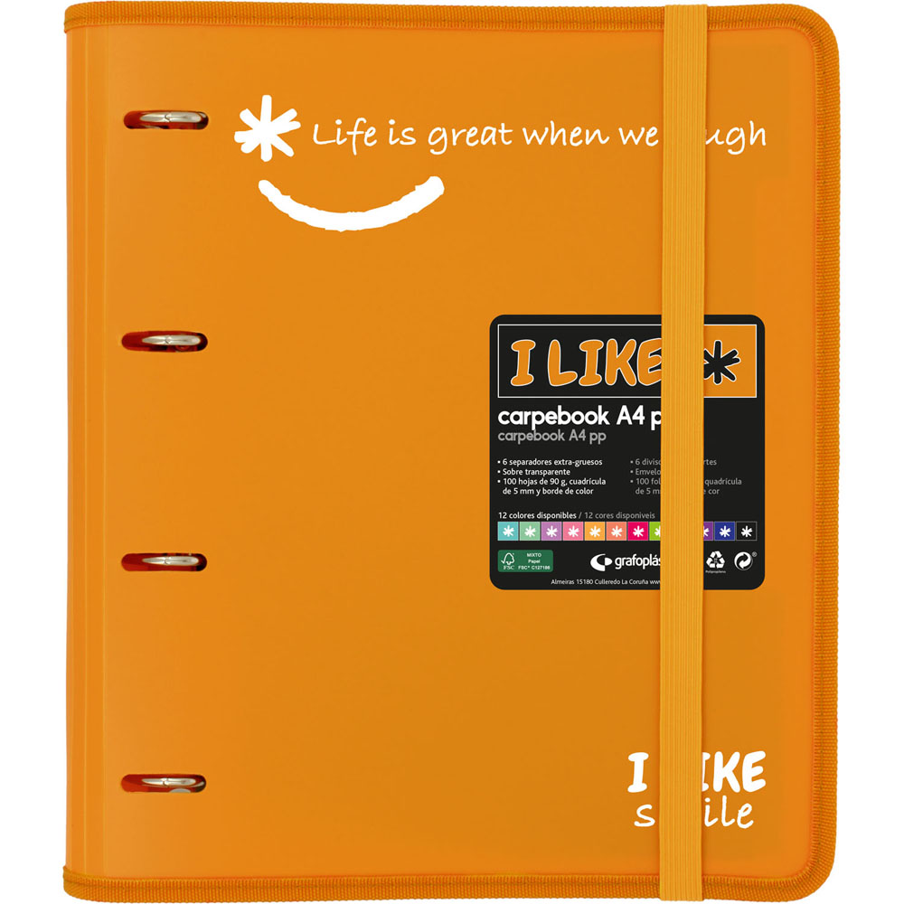 88101855-CARPEBOOK PP A4 LIKE MANDARINA